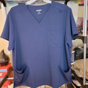 Jockey Scrub Top Unisex SS Navy - Size L NWT